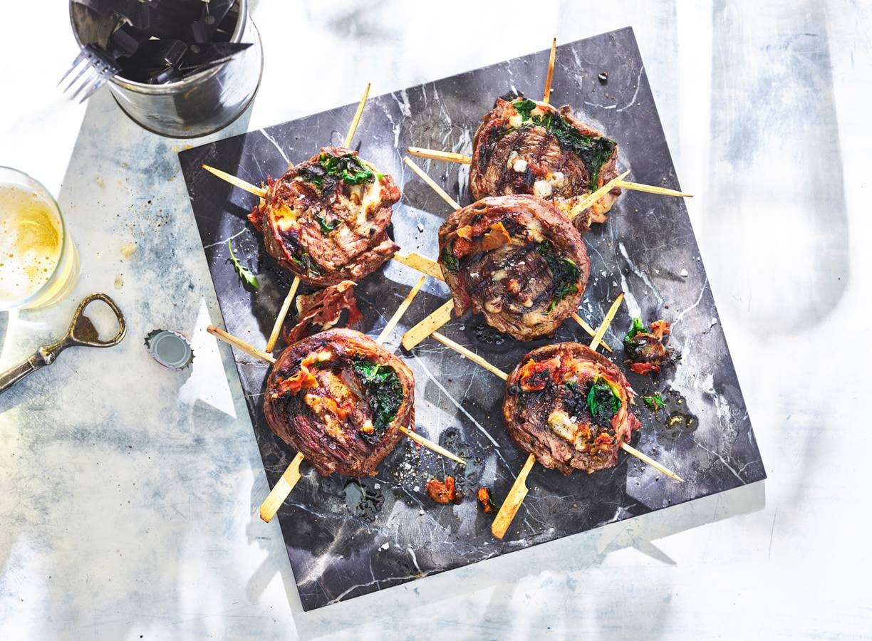 Flank steak pinwheels (gevulde bavetterollade) van Jord Althuizen