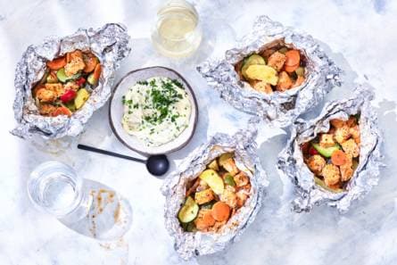Zalmpakketjes met Provençaalse groente