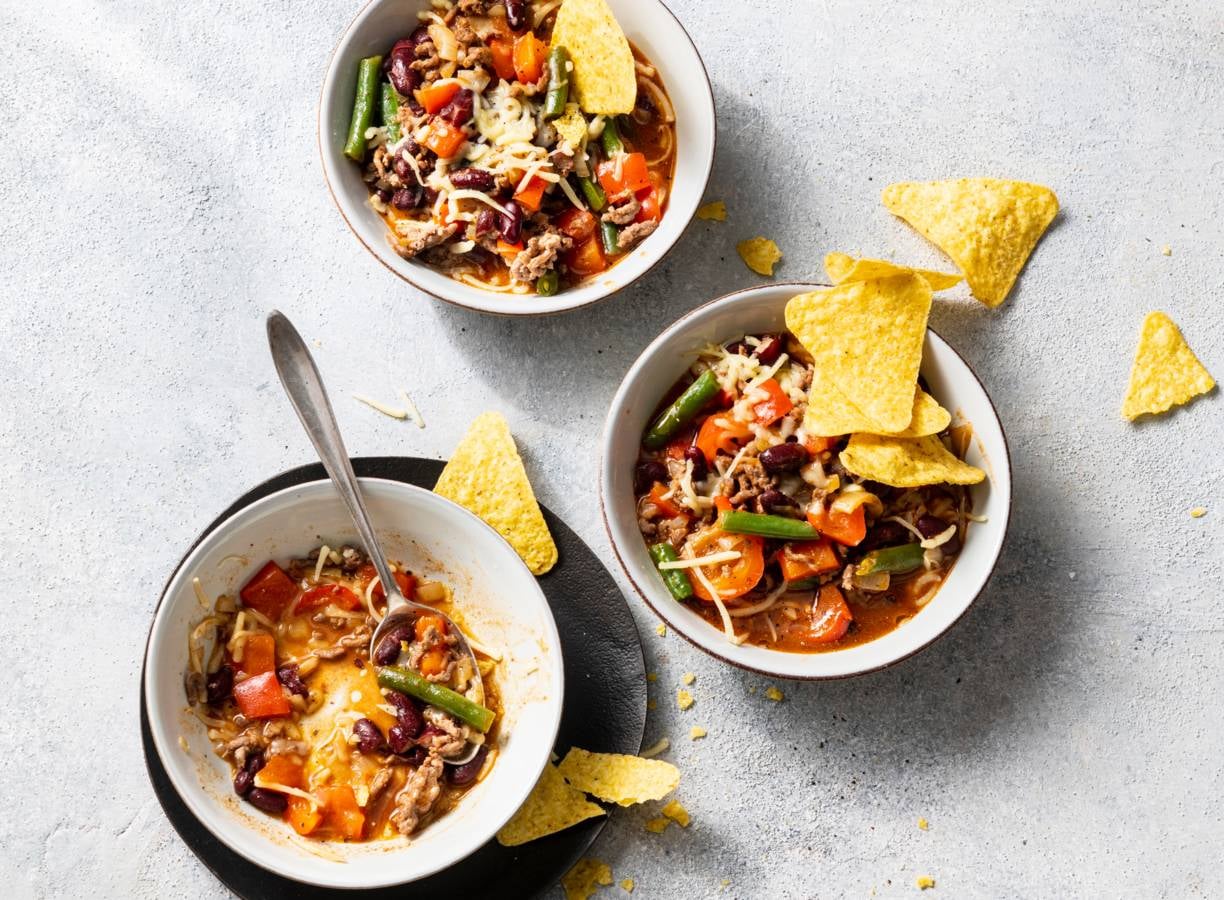 Chili con carne met sperzieboontjes