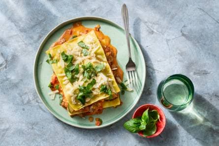 Open lasagne met ragout & courgette