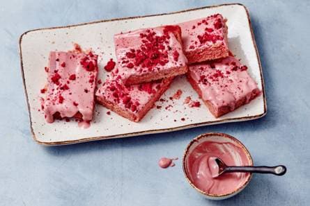 Roze brownies van ruby chocolade