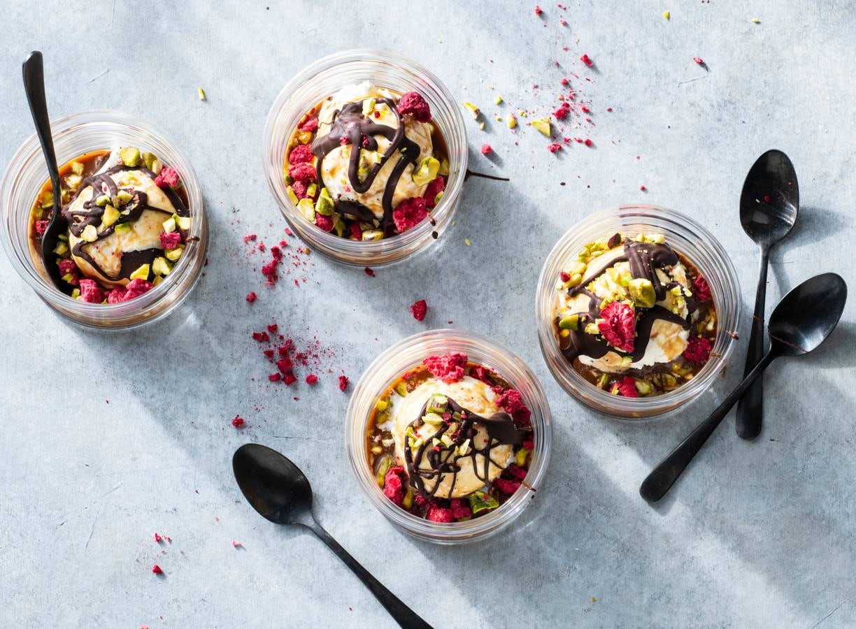 Affogato met chocoladesaus