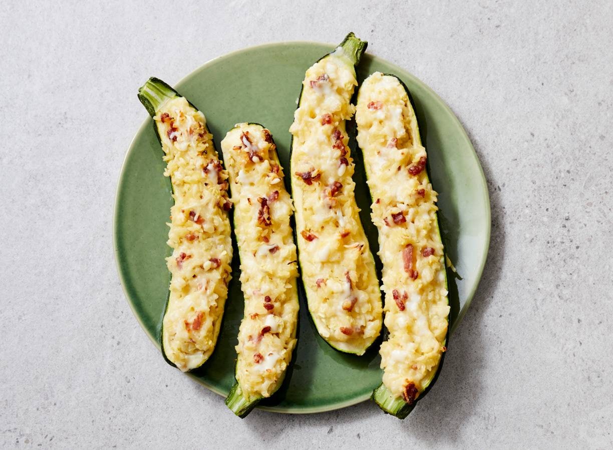 Courgette carbonara