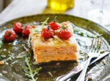 Oftewel een heerlijke lasagne met zalmfilet, cherrytomaten en Grana Padano 