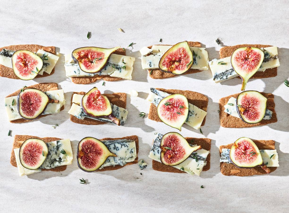 Amandelkoekjes met gorgonzola & vijgen