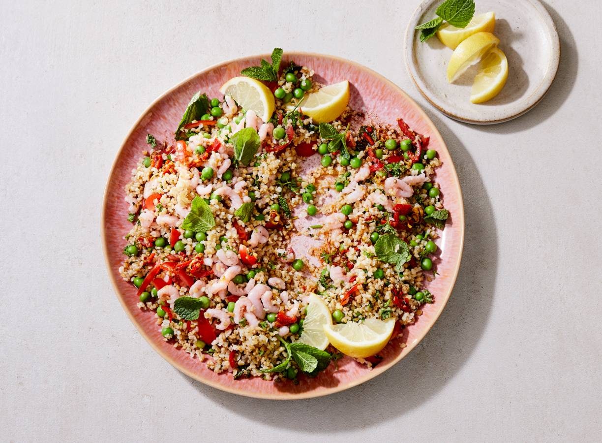 Bulgur met garnalen