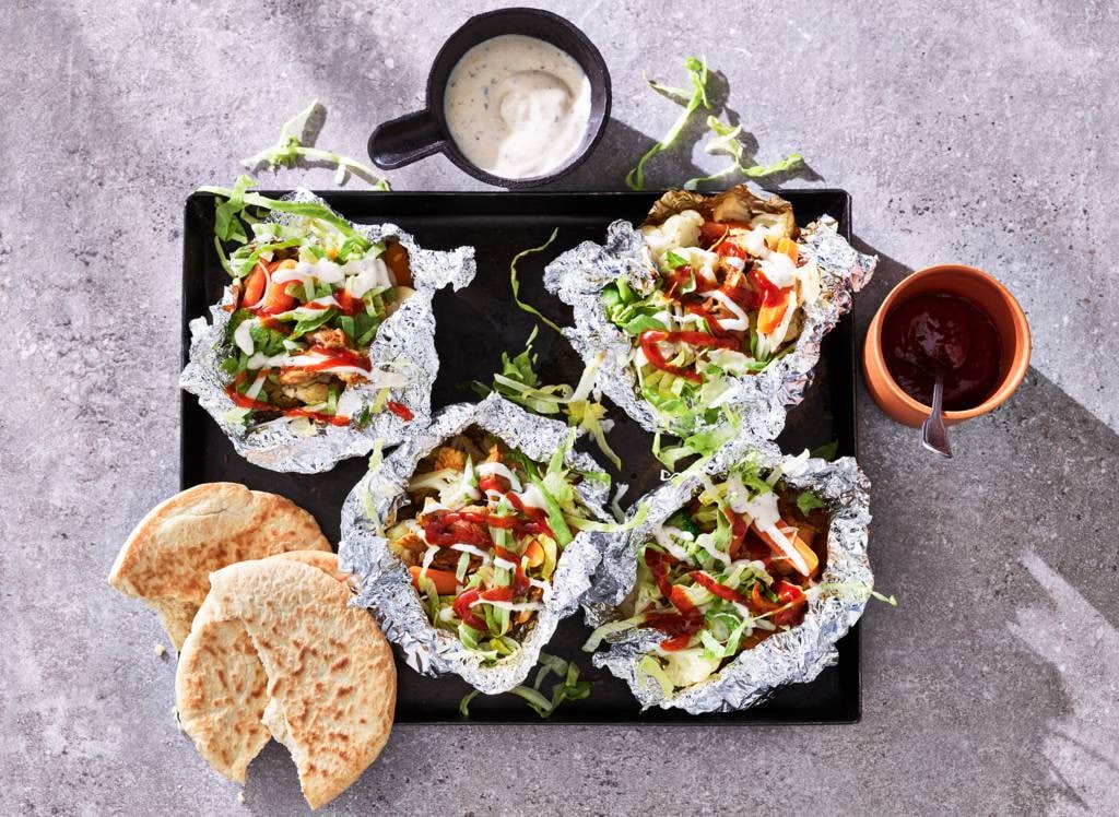 Shoarma-groentepakketjes met pitabrood