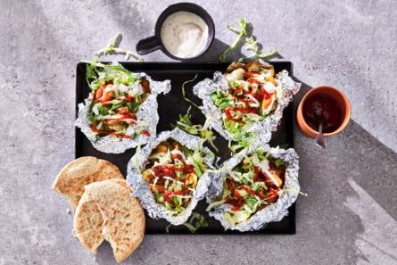 Shoarma-groentepakketjes met pitabrood