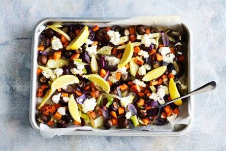 Traybake met ovengroente en ricotta