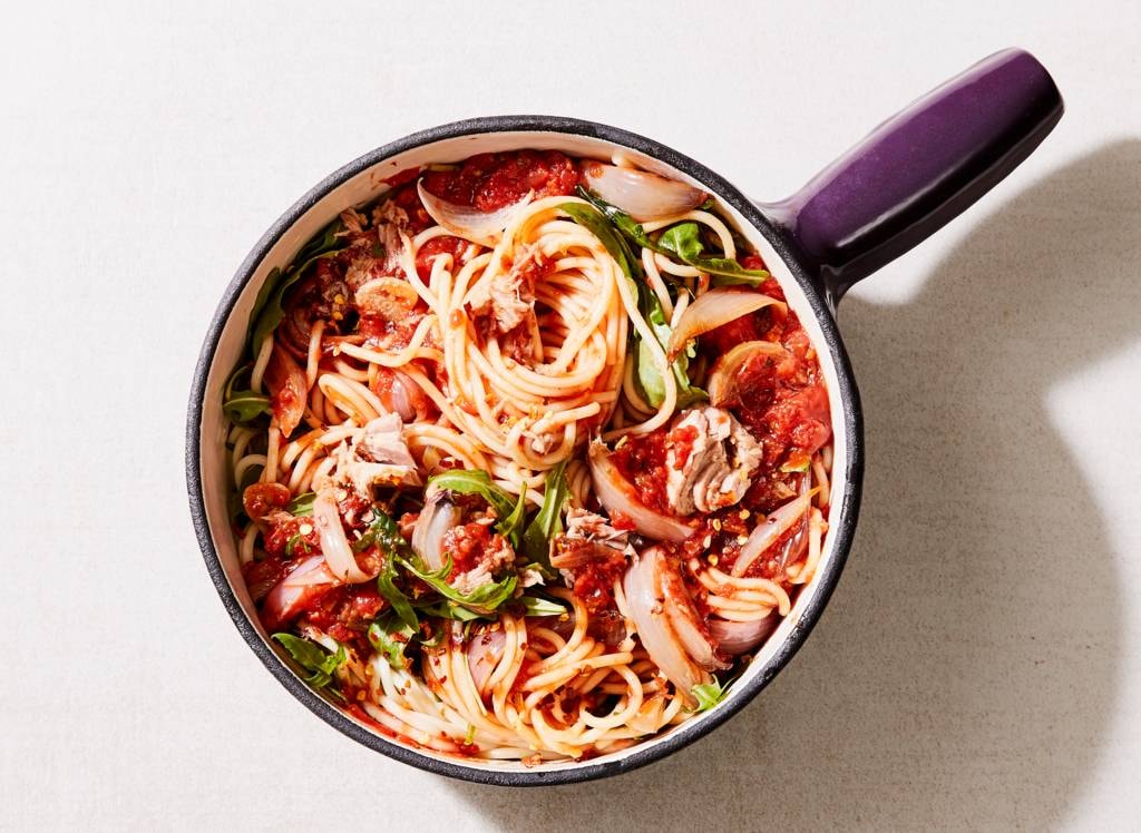 Spaghetti integrali, tonno, limone e rucola - Cookidoo® – la