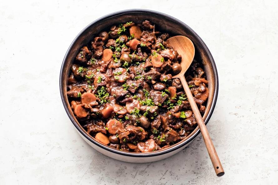 Boeuf bourguignon uit de slowcooker