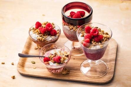 Chiapudding met framboos