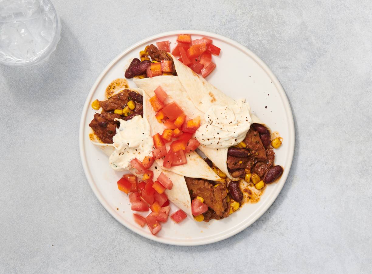 Burritos met vegetarische Kipstuckjes