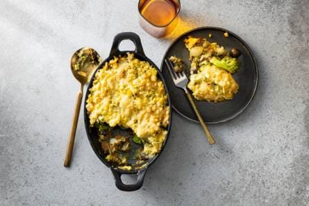 Gehaktschotel met aardappel, kerrie & bloemkool