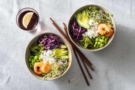 Pokébowl met garnalen