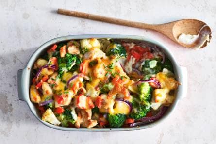 Romige groentegratin met kip & bieslook