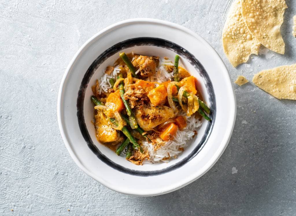 Kip korma met pompoen