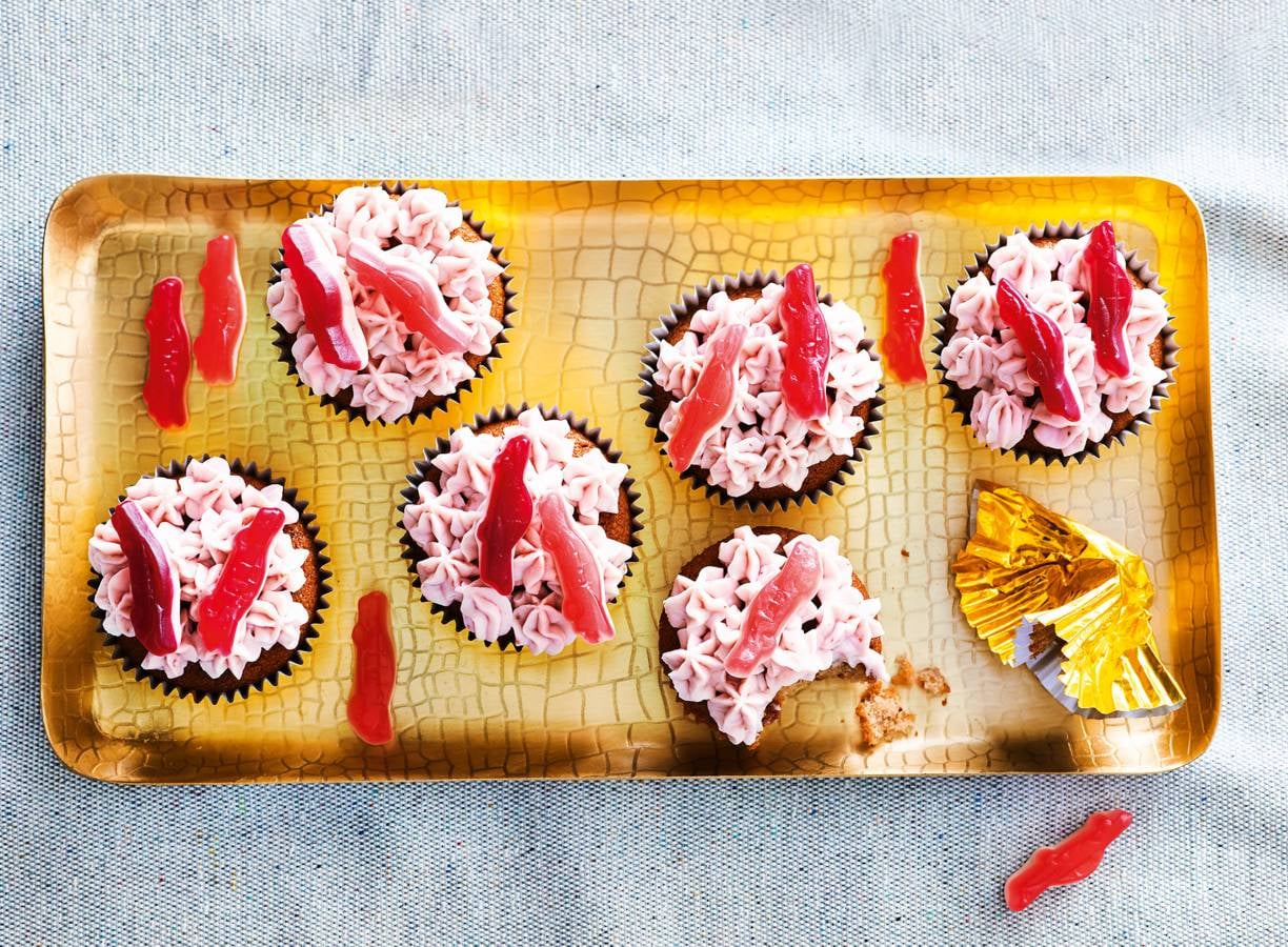 Aardbeiencupcakes met cadillac-crème