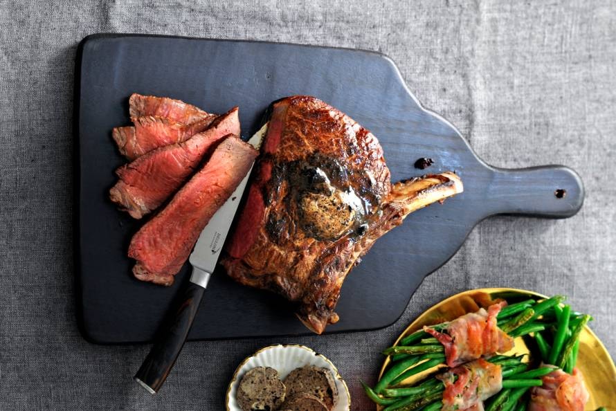 Côte de boeuf met zwarte knoflookboter recept Allerhande Albert Heijn