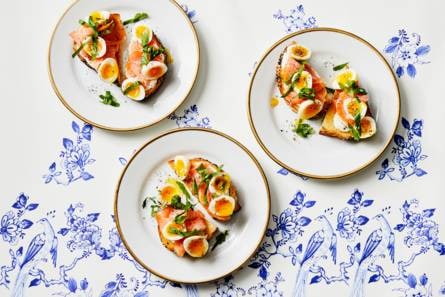 Gerookte zalm met mierikswortelcrème