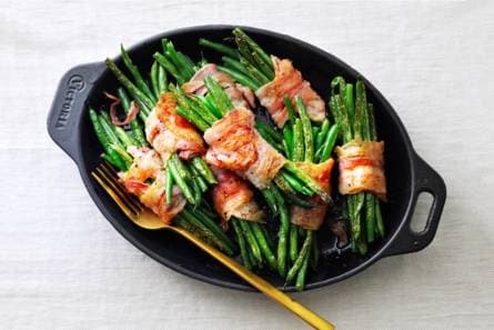 Haricots verts gewikkeld in pancetta