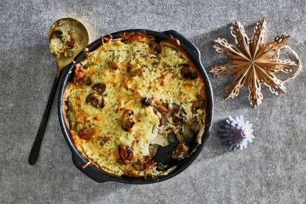 Knolselderij-champignongratin
