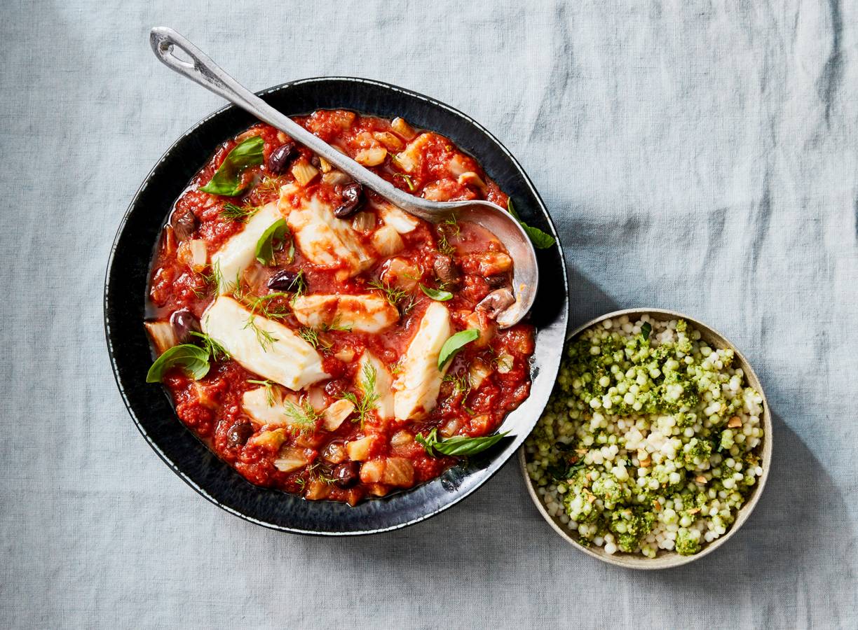 Siciliaanse visstoof met venkel en parelcouscous