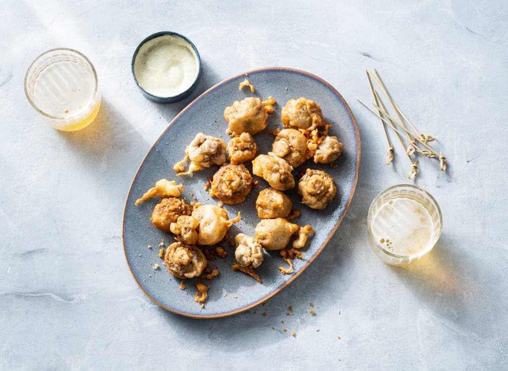 champignonbeignets in bierbeslag recept allerhande albert heijn belgië