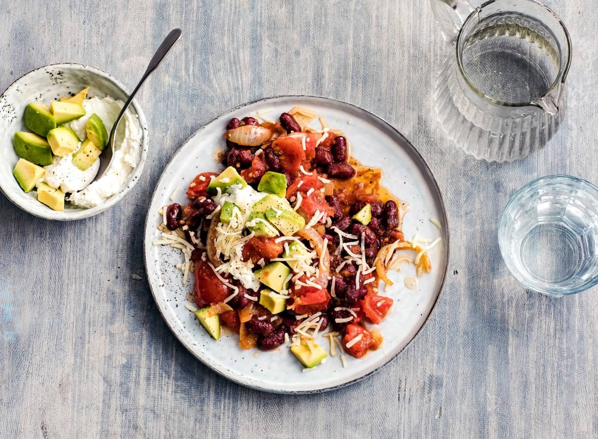 Vegan chili sin carne