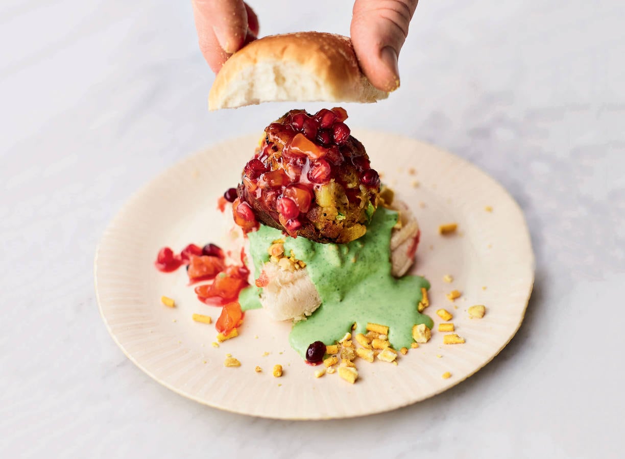Indiase aardappelburger van Jamie Oliver