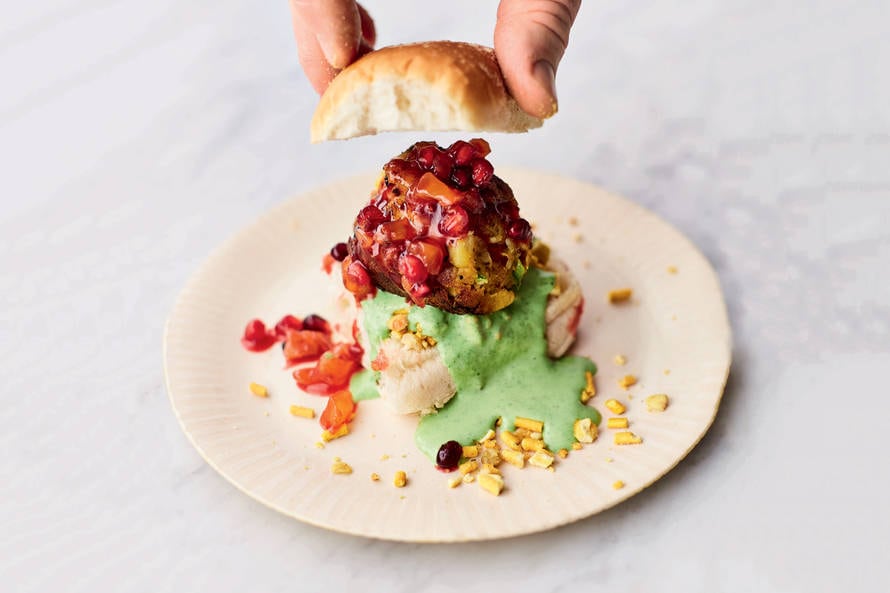 Indiase aardappelburger van Jamie Oliver