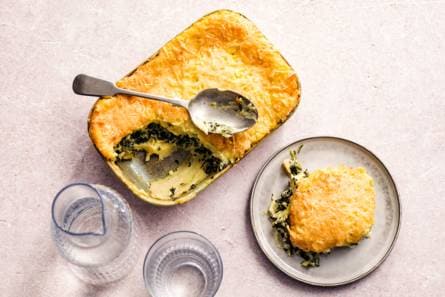 Ovenschotel van spinazie met kaas