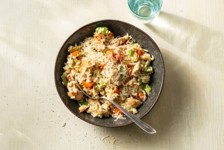 Risotto met kip en groenten