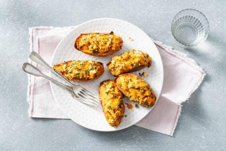 Gevulde zoete aardappel uit de airfryer