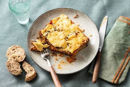 Slanke moussaka met vega gehakt