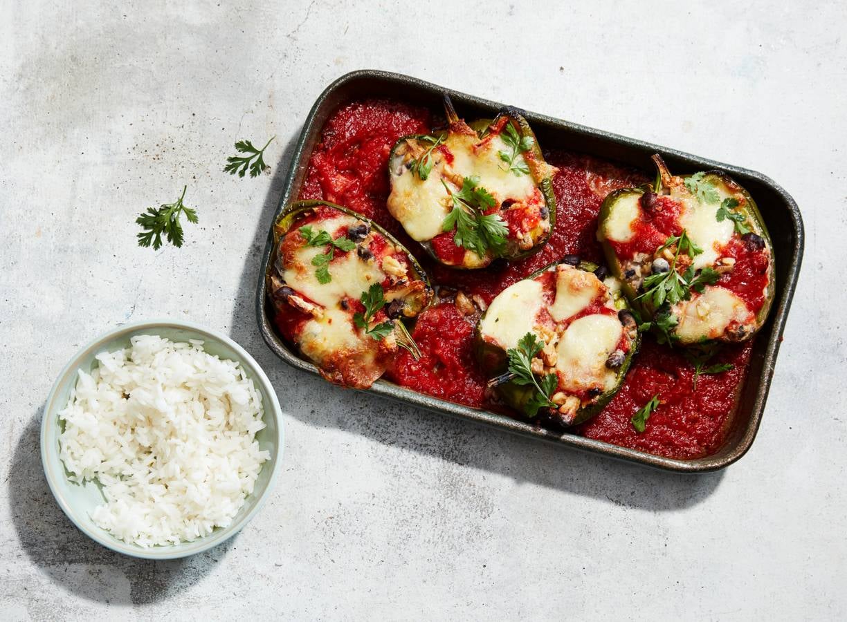 Paprika's met bonenvulling