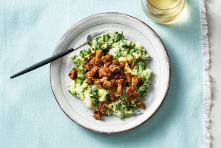Paksoistamppot met varkenshaas en kokosmelk
