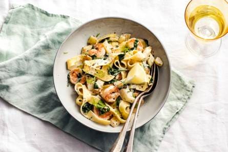 Romige pappardelle met garnalen (advertorial)