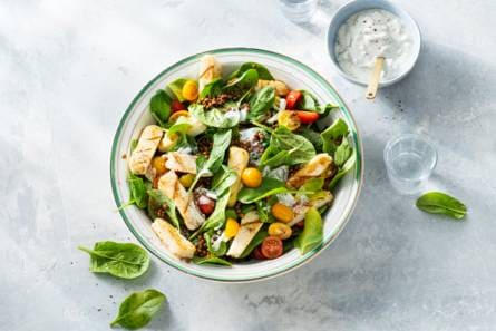 Maaltijdsalade met halloumi