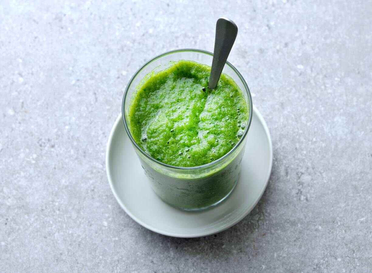 Groene gazpacho van paprika, komkommer en spinazie