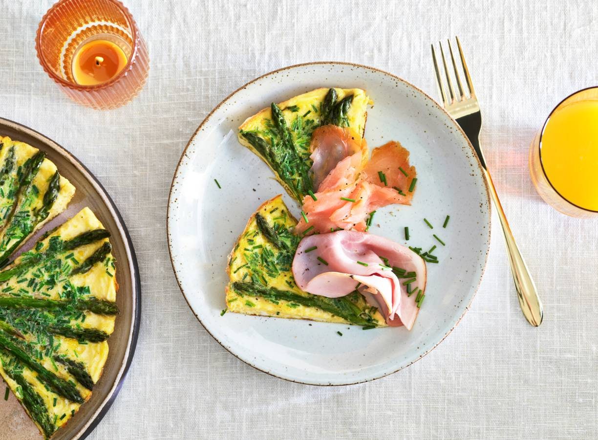 Frittata met groene-aspergetips