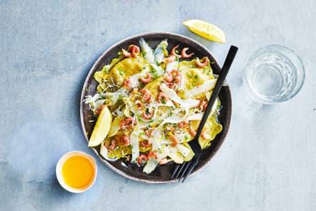 Ravioli met asperges & garnalen