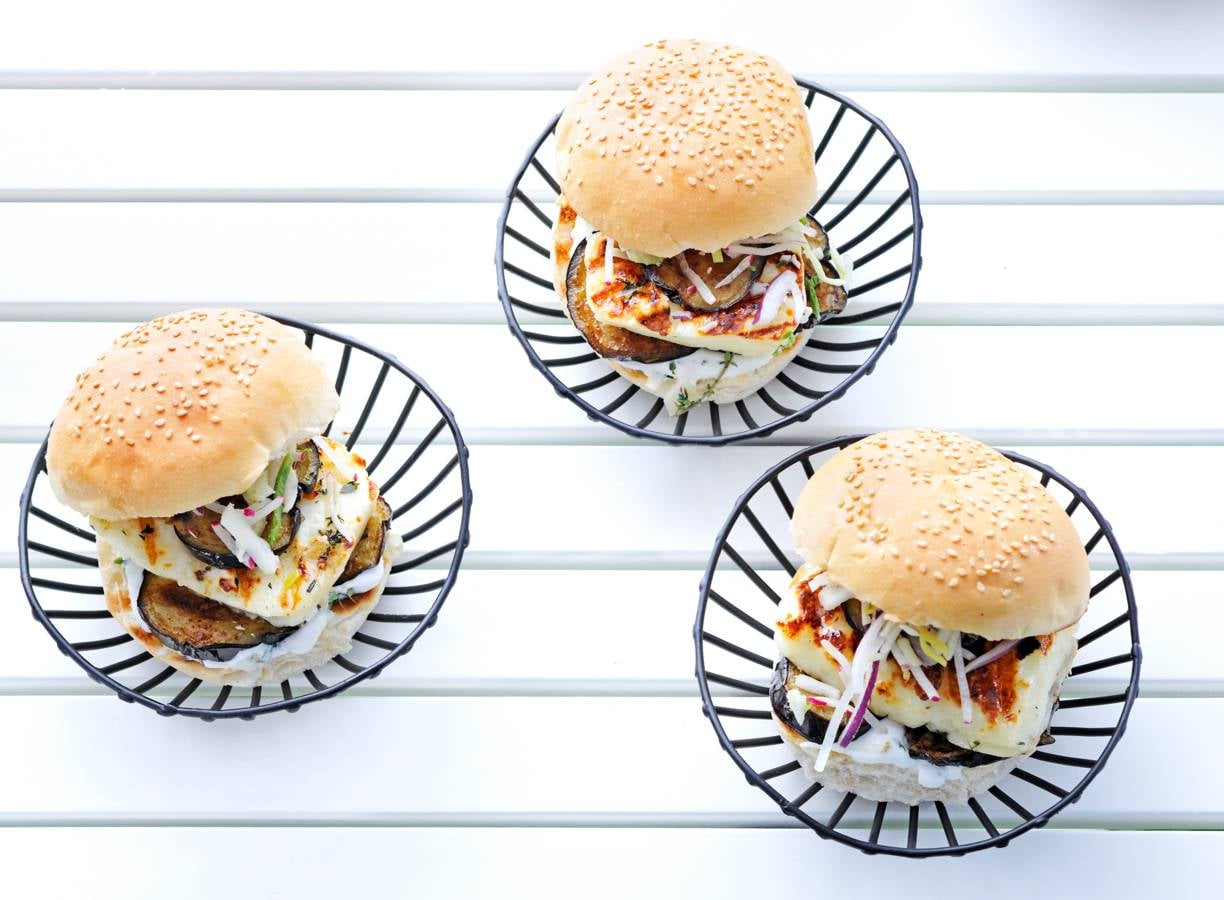 Gegrilde halloumiburgers