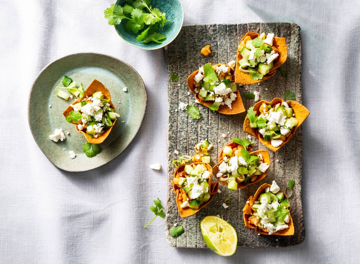 Vegetarische taco met zelfgemaakt vega gehakt