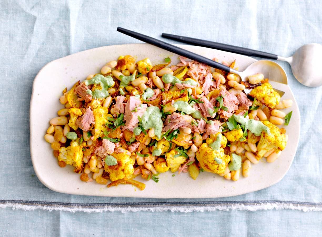 Geroosterde-bloemkoolsalade met tonijn
