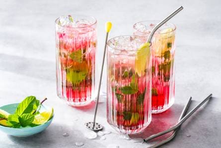 Alcoholvrije cranberry-mojito