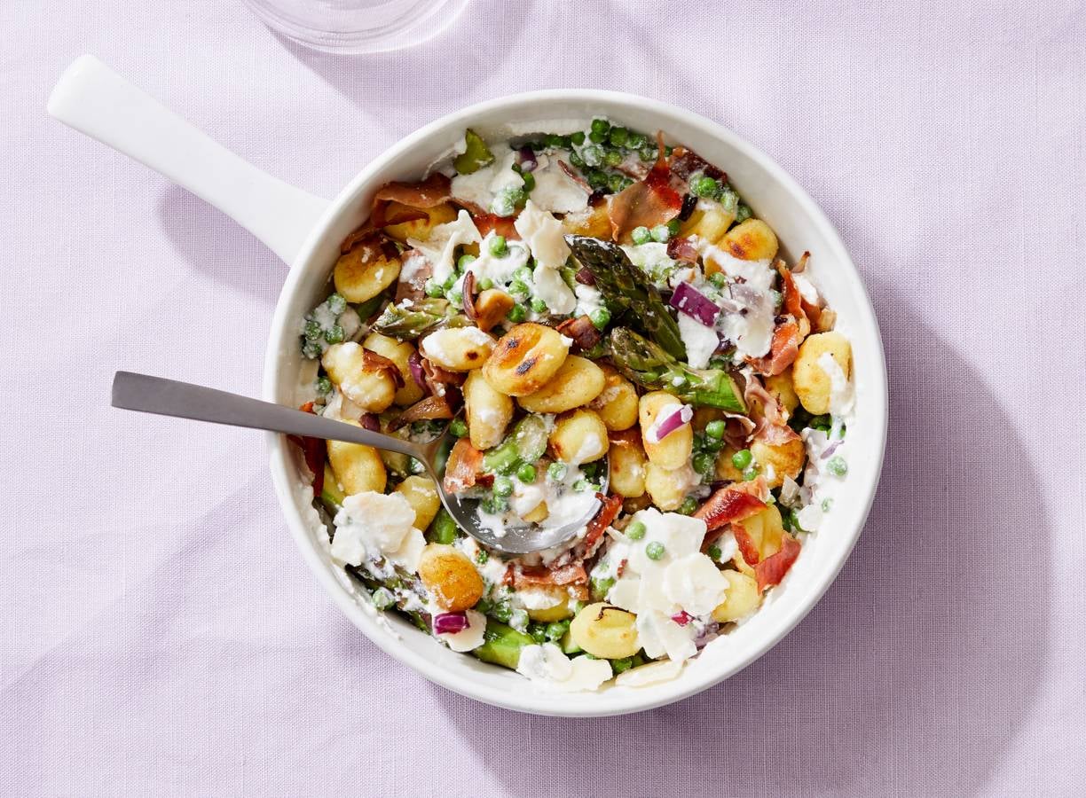 Gnocchi met ricotta, Parmaham en groene asperges