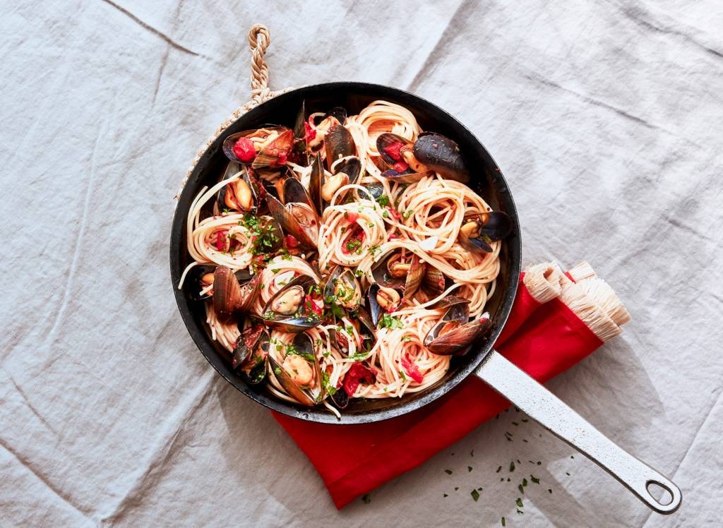 Spaghetti met mosselen (spaghetti alle cozze)