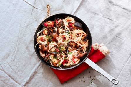 Spaghetti met mosselen (spaghetti alle cozze)