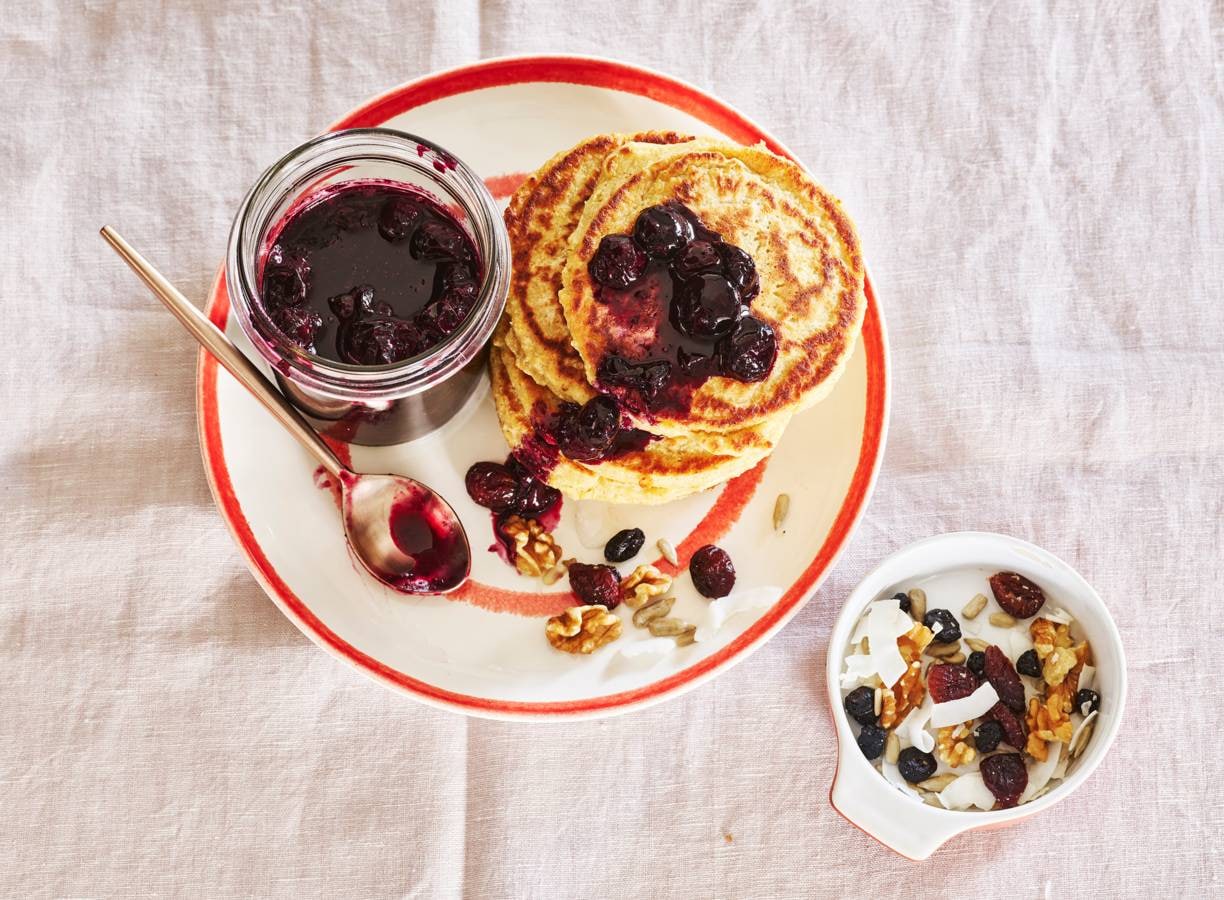 Havermoutpannenkoeken met bosbessen